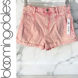 NWT Aqua Pink Pleated High Waist Rolled Hem, 25